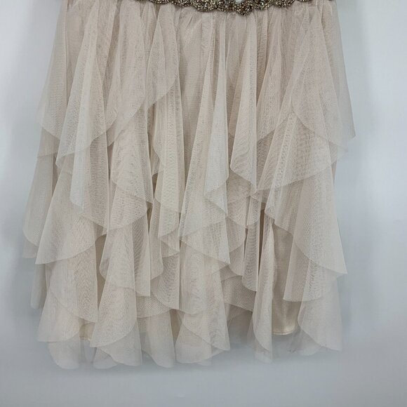 Rare Editions Big Girls Dress Size 12 Sequin Embroidered Rhinestone Belted Mesh - Picture 7 of 13